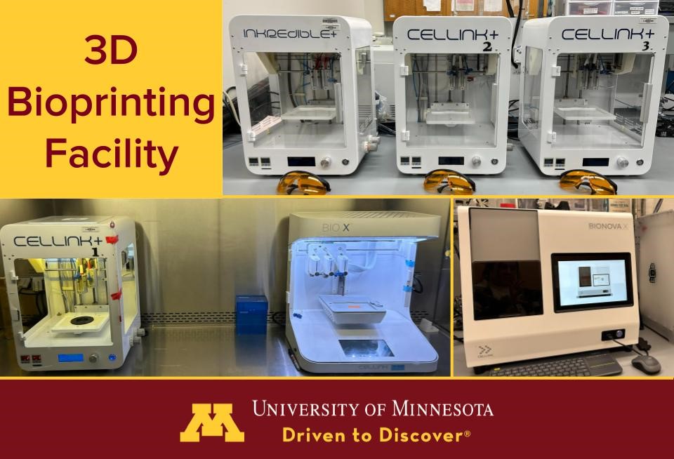 Equipment in the 3D bioprinting facility